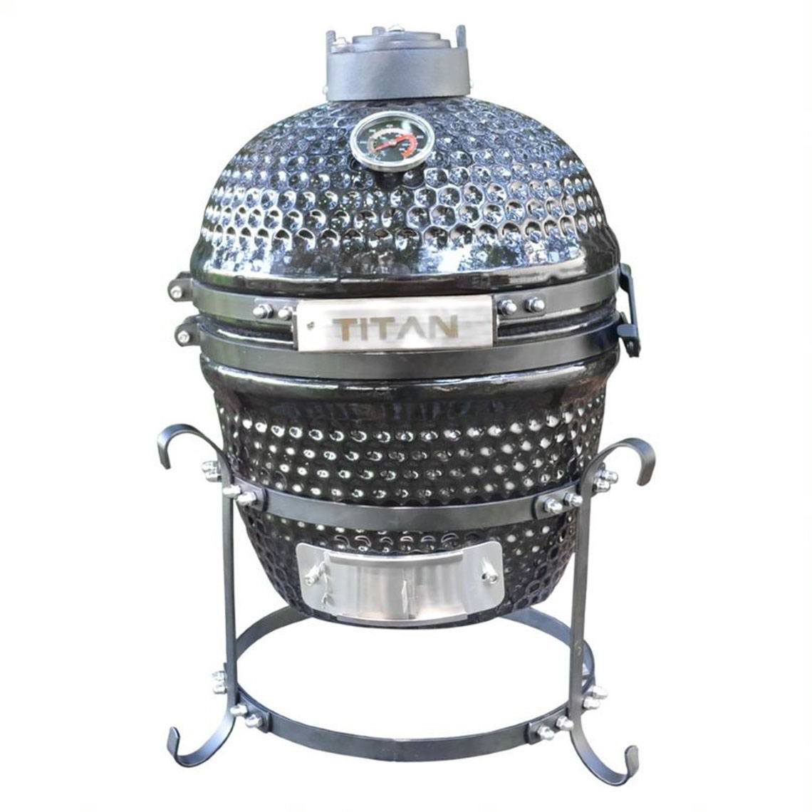 Scratch and Dent 10” Kamado Ceramic Charcoal Grill UFO BGE Charcoal Grill & Smoker Ash