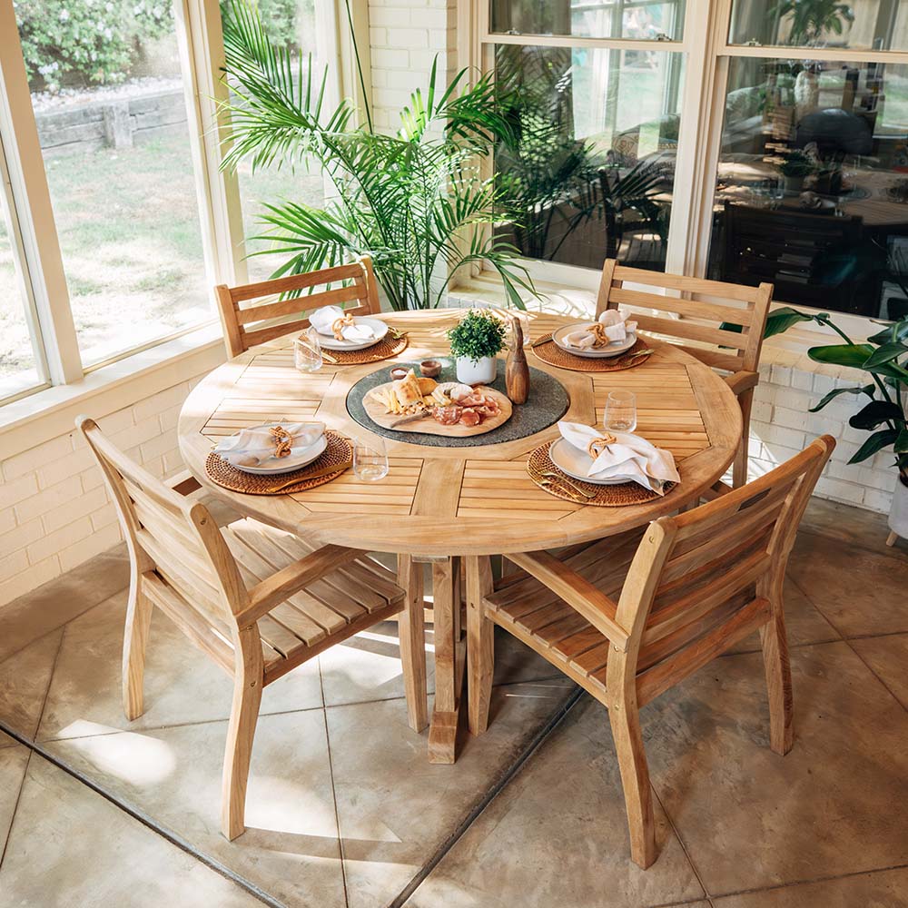 Luna Grade A Teak 59" Lazy Susan Table