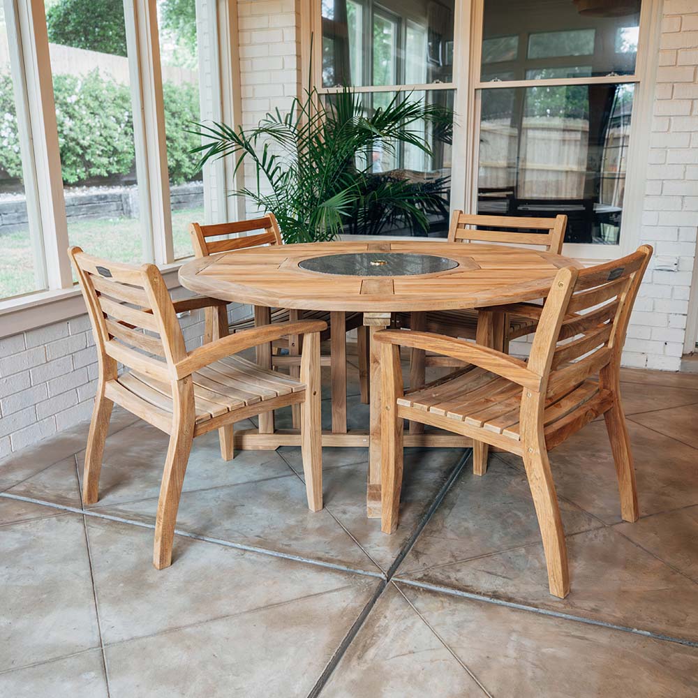Luna Grade A Teak 59" Lazy Susan Table