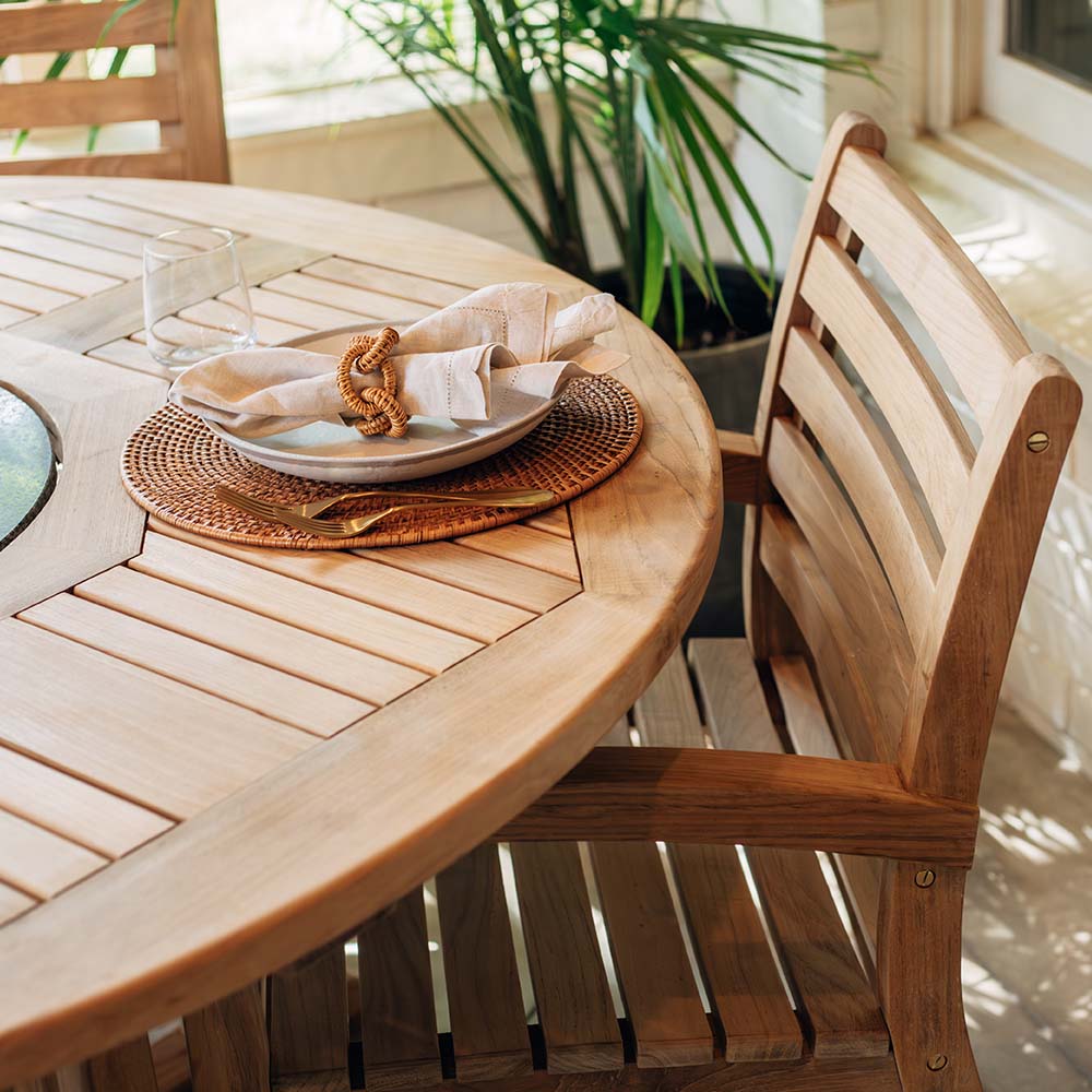 Luna Grade A Teak 59" Lazy Susan Table - view 8