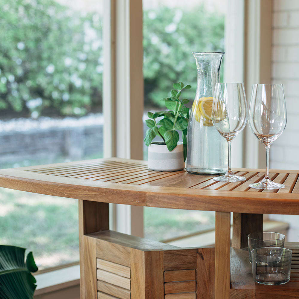 Acadia Grade A Teak Folding Bar Cabinet - view 4