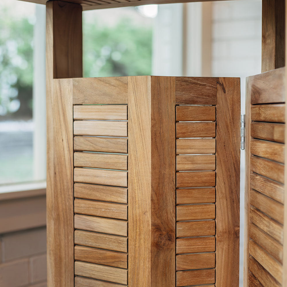 Acadia Grade A Teak Folding Bar Cabinet