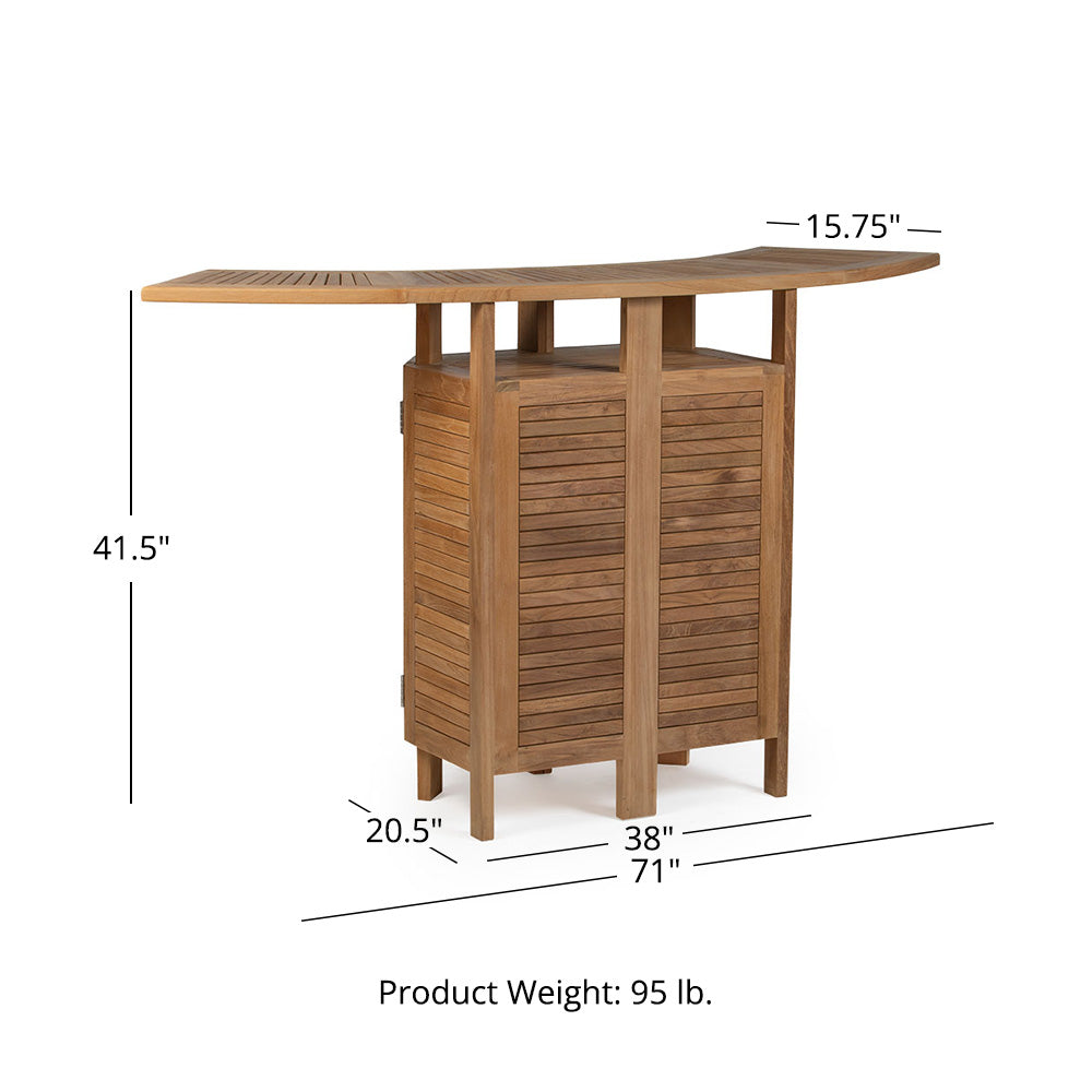 Acadia Grade A Teak Folding Bar Cabinet