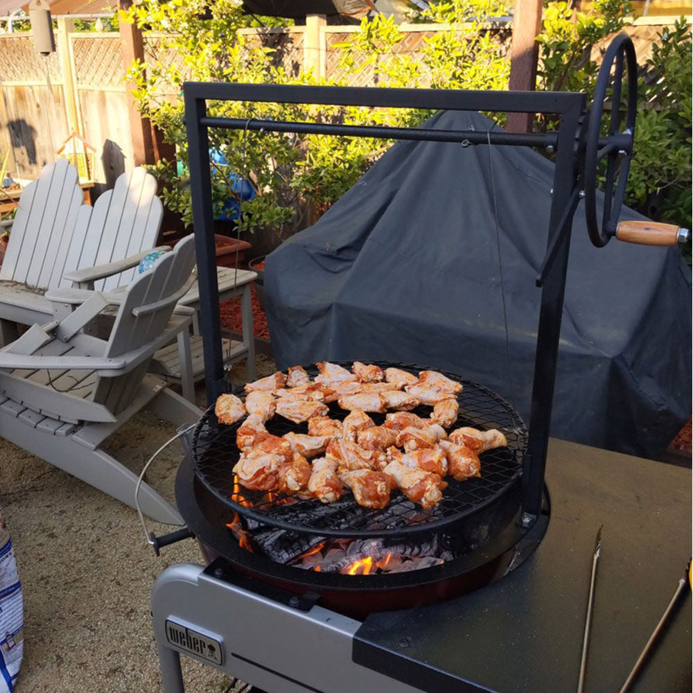Adjustable Kettle-Style Grill Attachment
