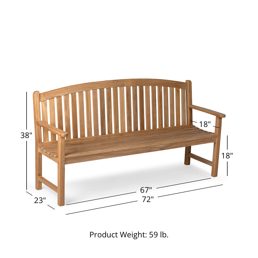 Solstice Grade A Teak Benches | 6' - view 24