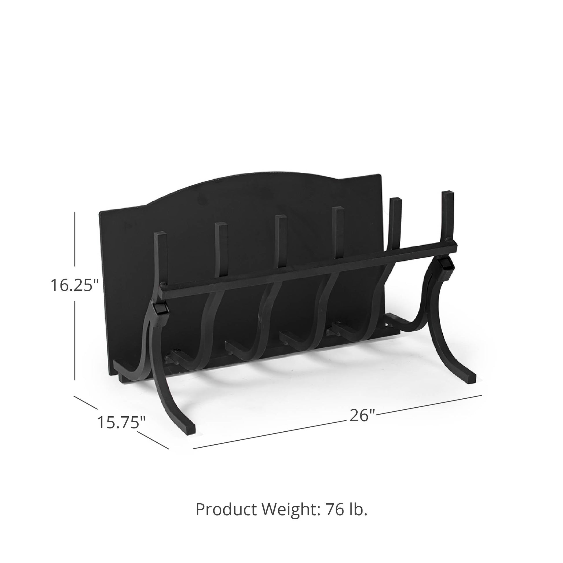 High-Efficiency Log Grate with Reflective Fireback | 26"
