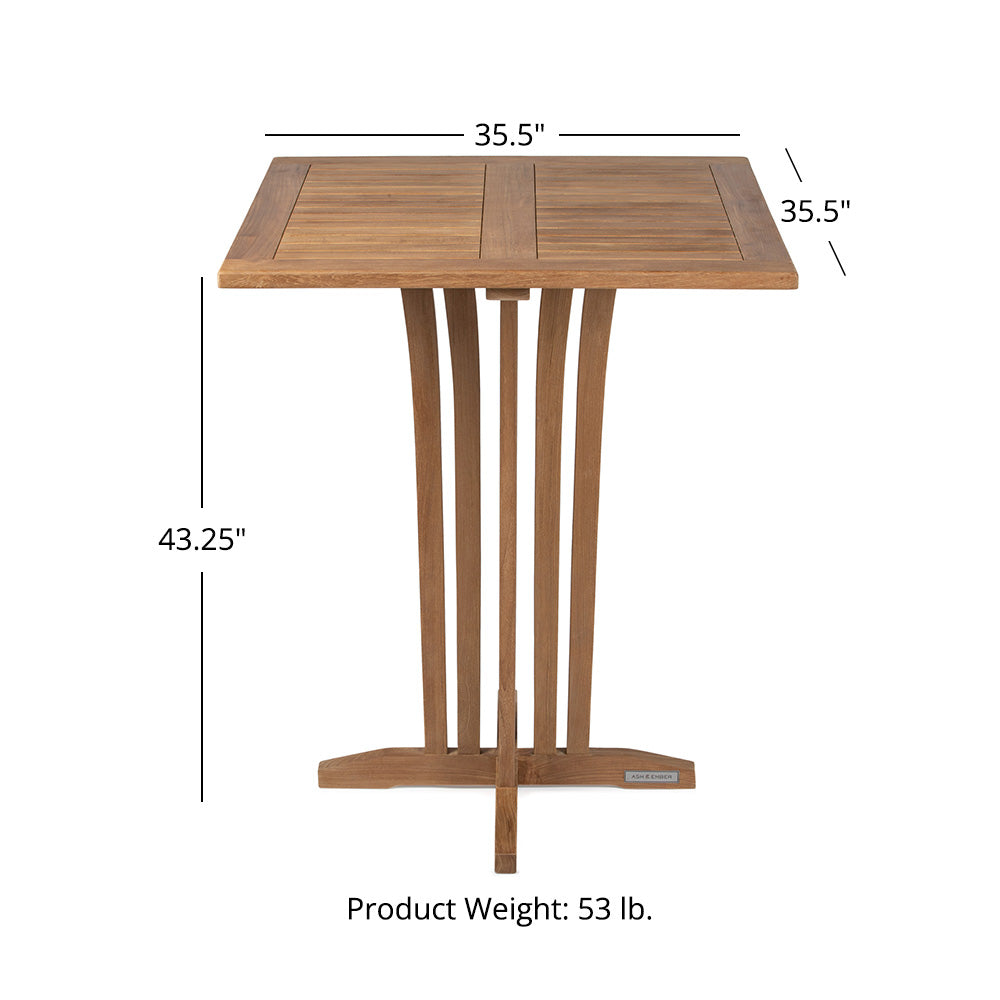 Acadia Grade A Teak 35" Square Bar Table - view 8
