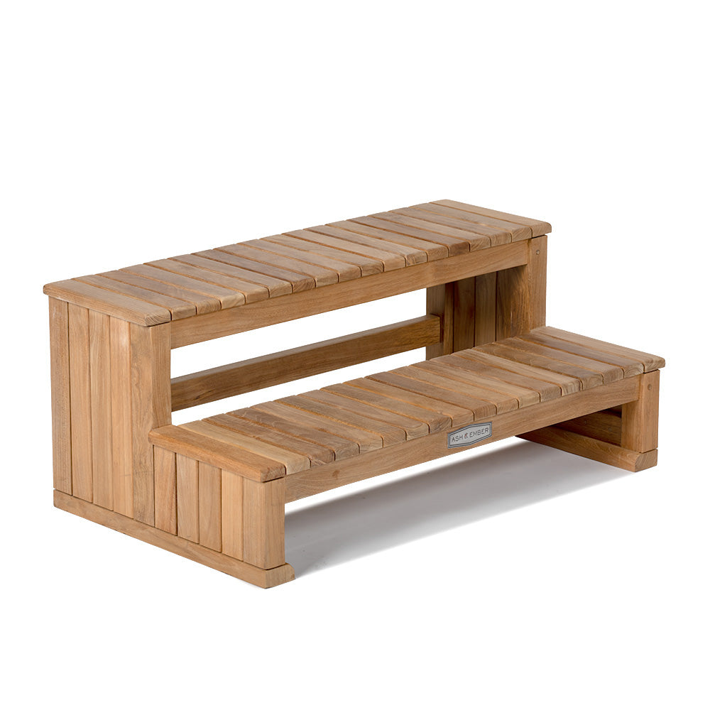 Grade A Teak Spa Hot Tub Steps - view 1