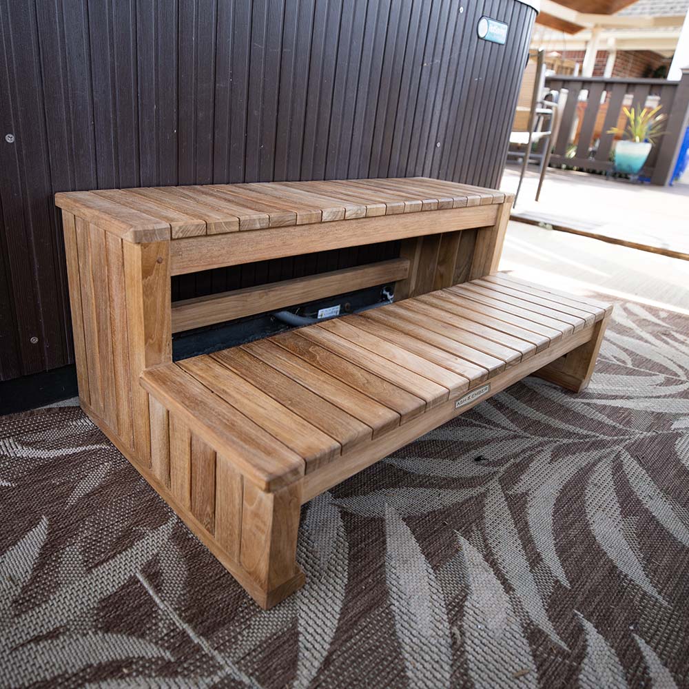 Grade A Teak Spa Hot Tub Steps - view 2