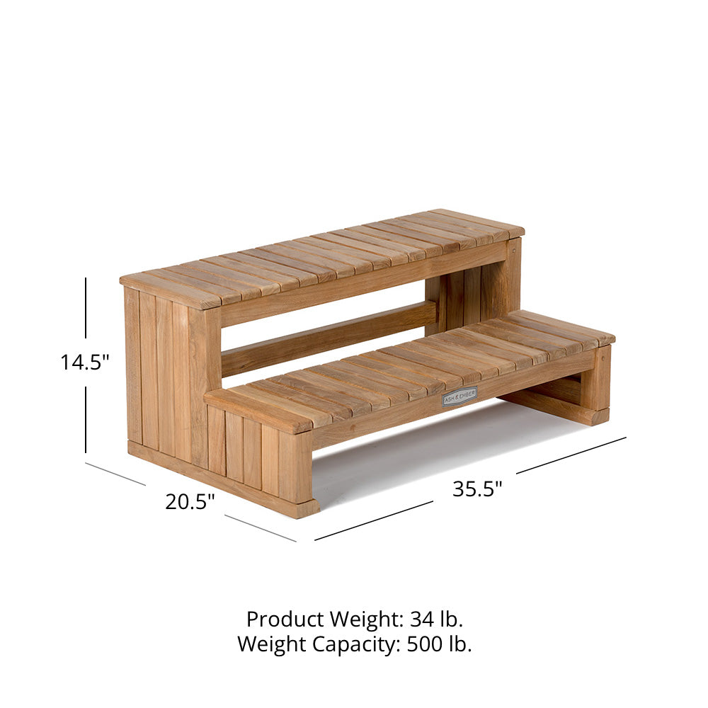 Grade A Teak Spa Hot Tub Steps - view 10