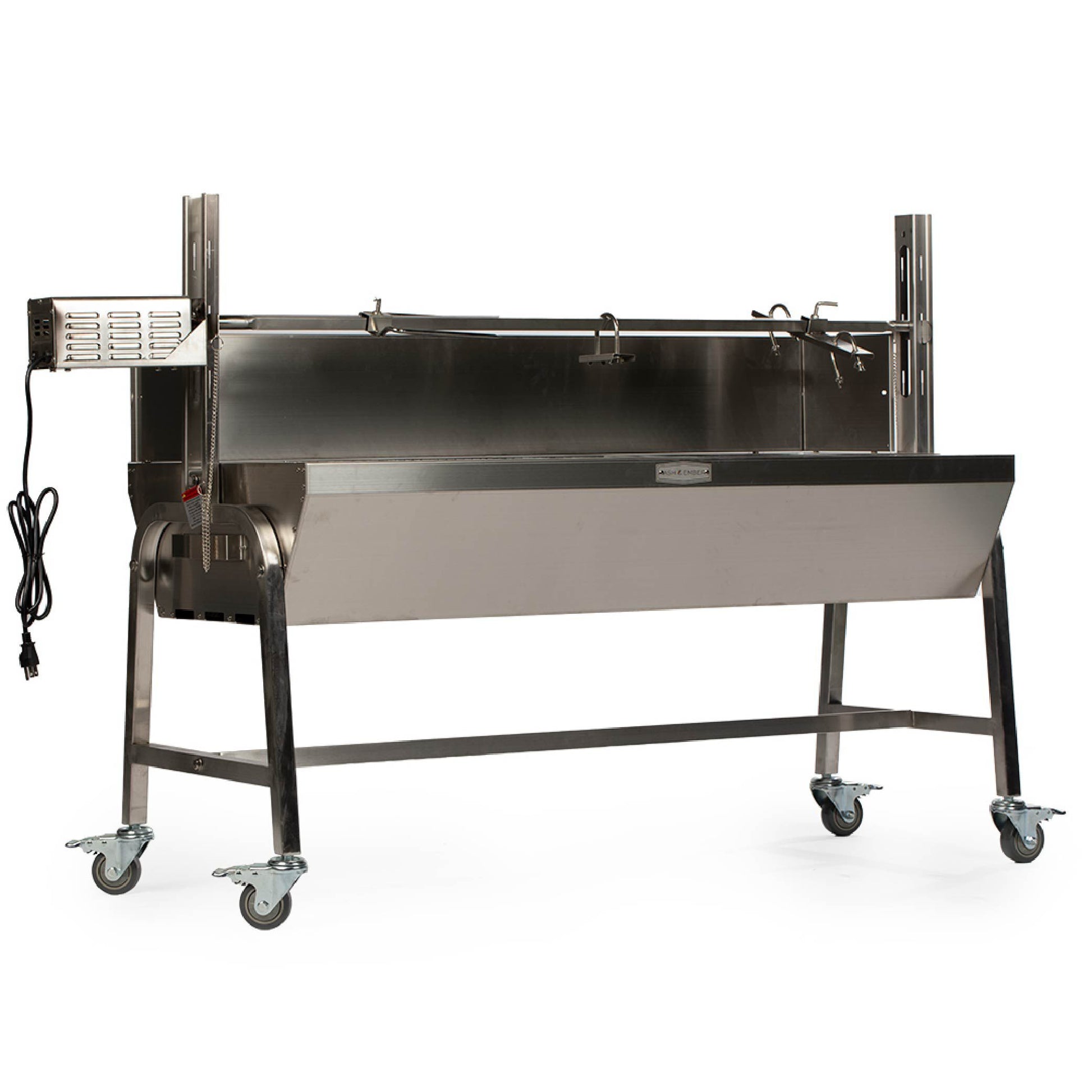 Stainless Steel Rotisserie Grill | 25 Watt - Holds 125 LB / With Windscreen