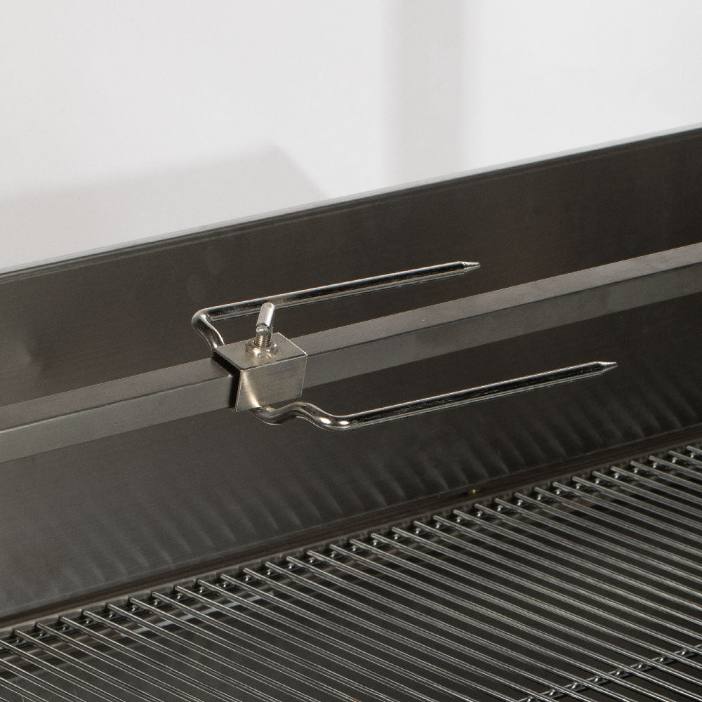 Stainless Steel Rotisserie Grill | 25 Watt - Holds 125 LB / With Windscreen
