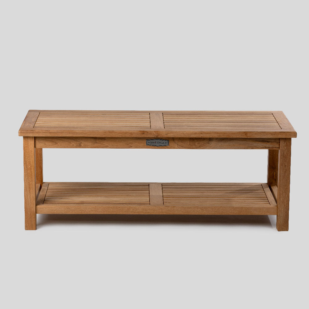 Sierra Grade A Teak 47" Outdoor Coffee Table with Shelf