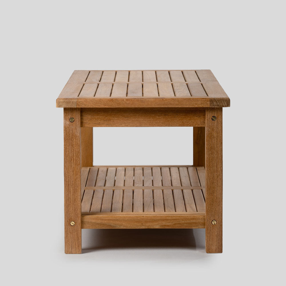 Sierra Grade A Teak 47" Outdoor Coffee Table with Shelf