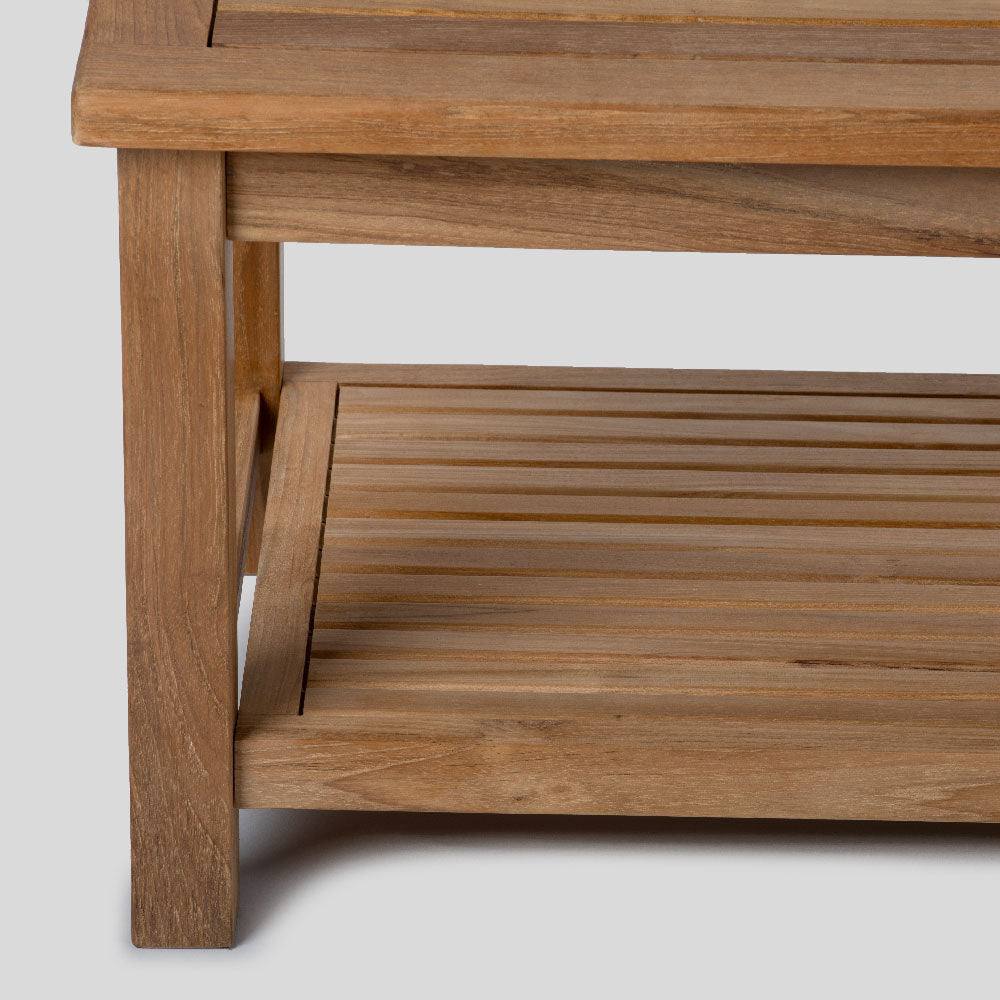 Sierra Grade A Teak 47" Outdoor Coffee Table with Shelf