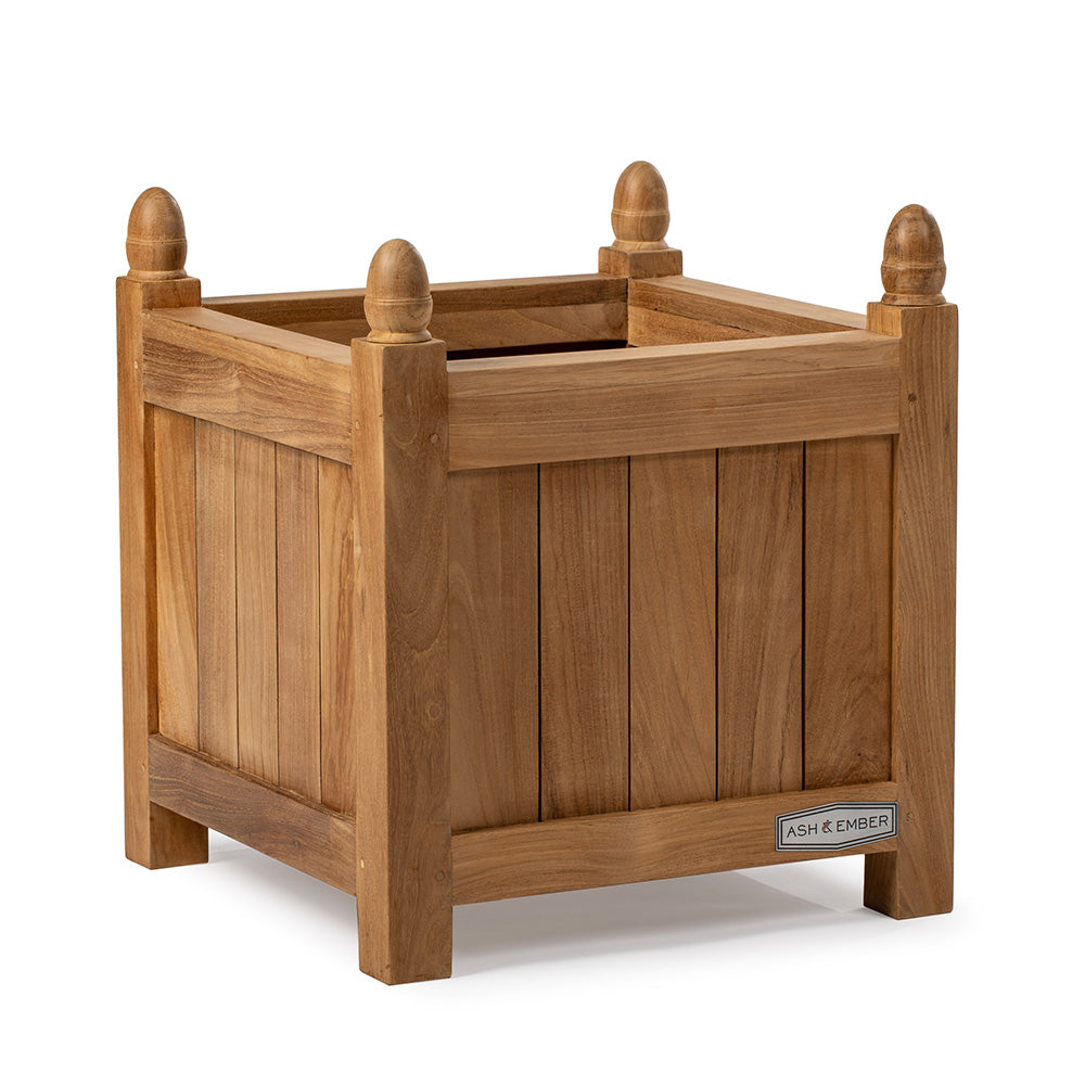 wooden box planters for sale Scratch and Dent - Solstice Grade A Teak 20" Square Planter Box