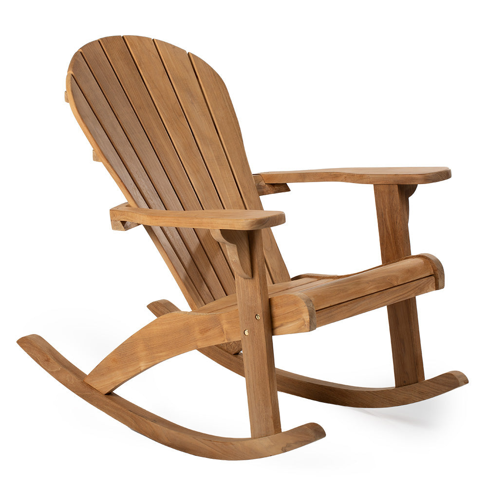 Grade A Teak Adirondack Rocking Chair | Ash & Ember