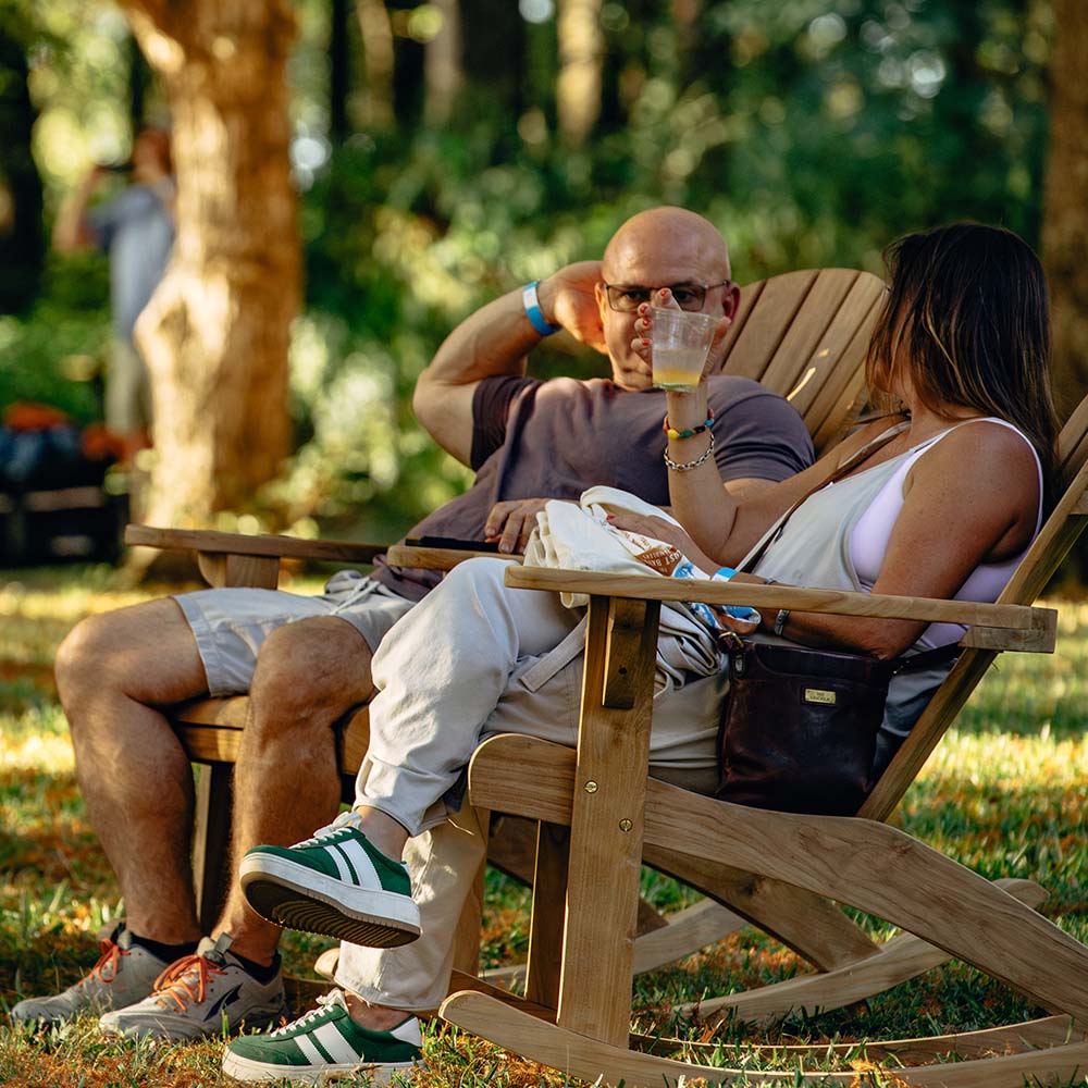 Savannah Grade A Teak Adirondack Rocking Chair - view 3