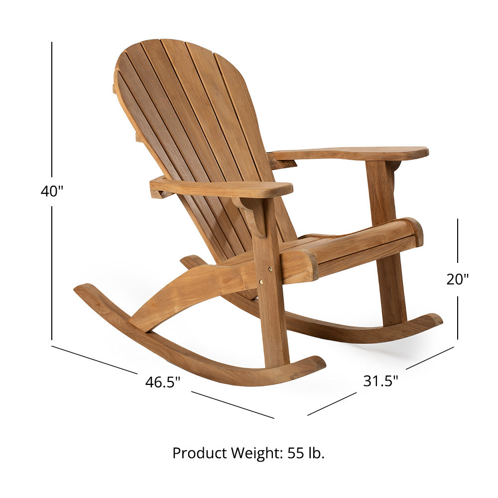 Savannah Grade A Teak Adirondack Rocking Chair - view 8
