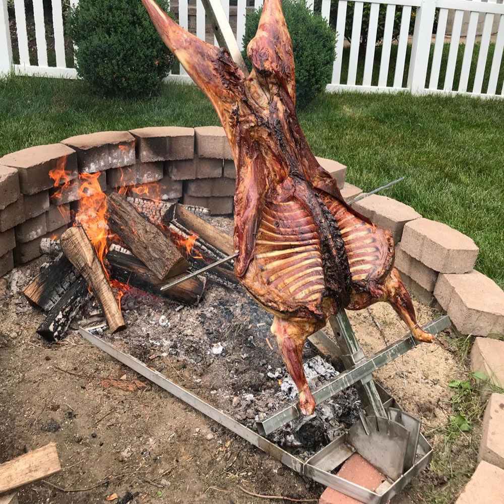 Stainless Steel Asado Cross with Adjustable Base - view 2