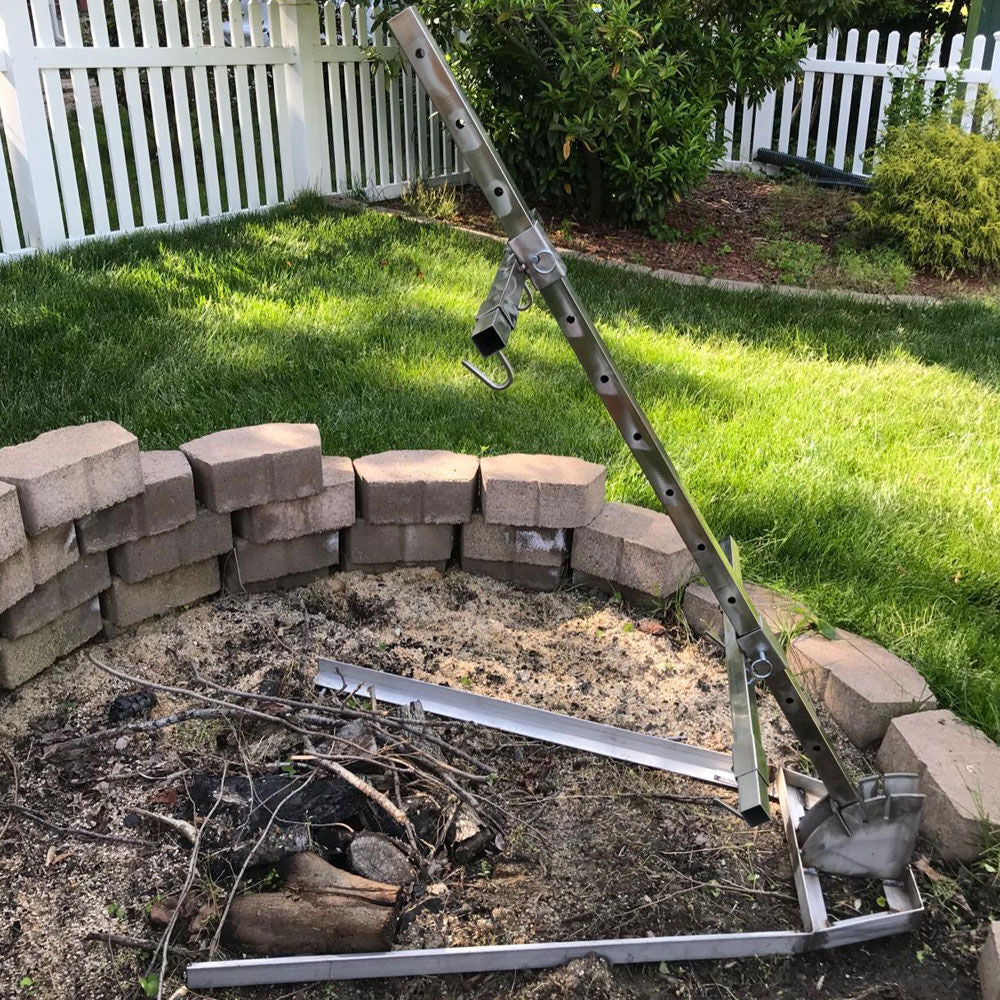 Stainless Steel Asado Cross with Adjustable Base - view 3