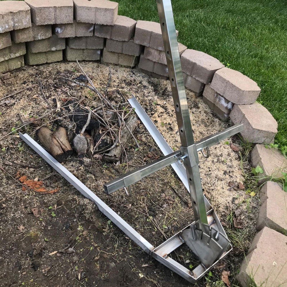 Stainless Steel Asado Cross with Adjustable Base - view 4