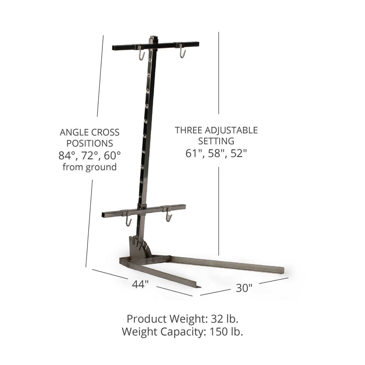 Stainless Steel Asado Cross with Adjustable Base - view 10
