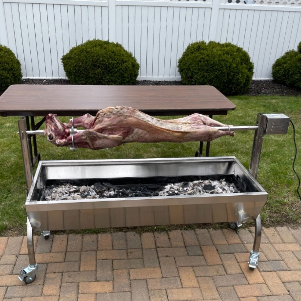 Stainless Steel Rotisserie Grill | 13 Watt - Holds 85 LB / Without Windscreen