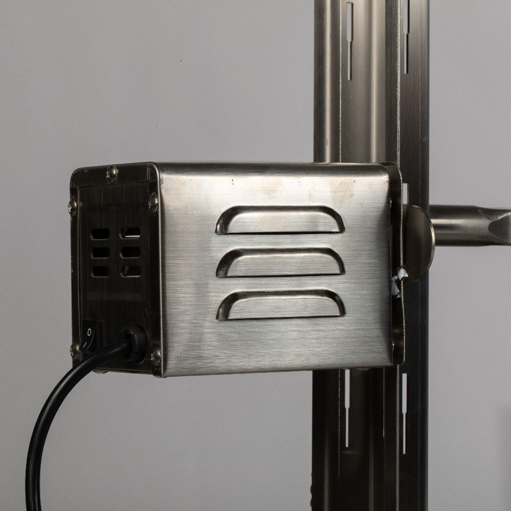 Stainless Steel Rotisserie Grill | 13 Watt - Holds 85 LB / Without Windscreen
