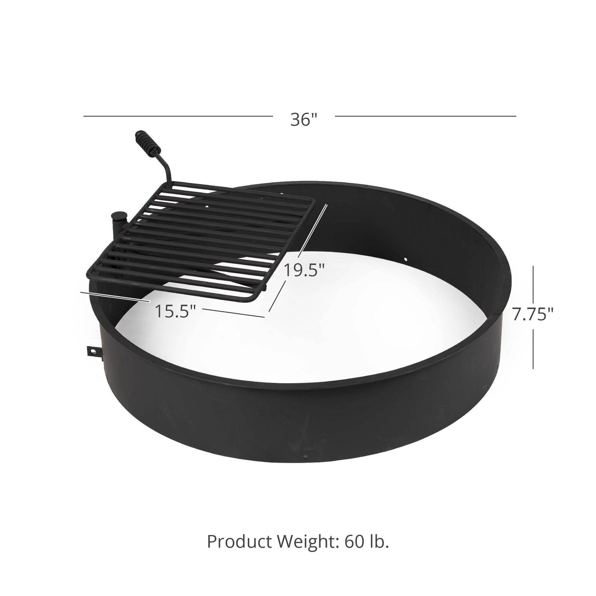 Steel Camp Fire Ring & Outdoor Cooking Grate | 36"