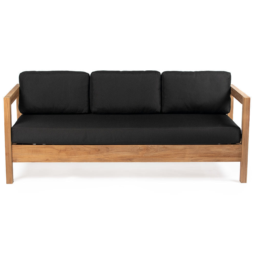 Onyx Grade A Teak Sofa - Choose Cushion Color: Black | Black