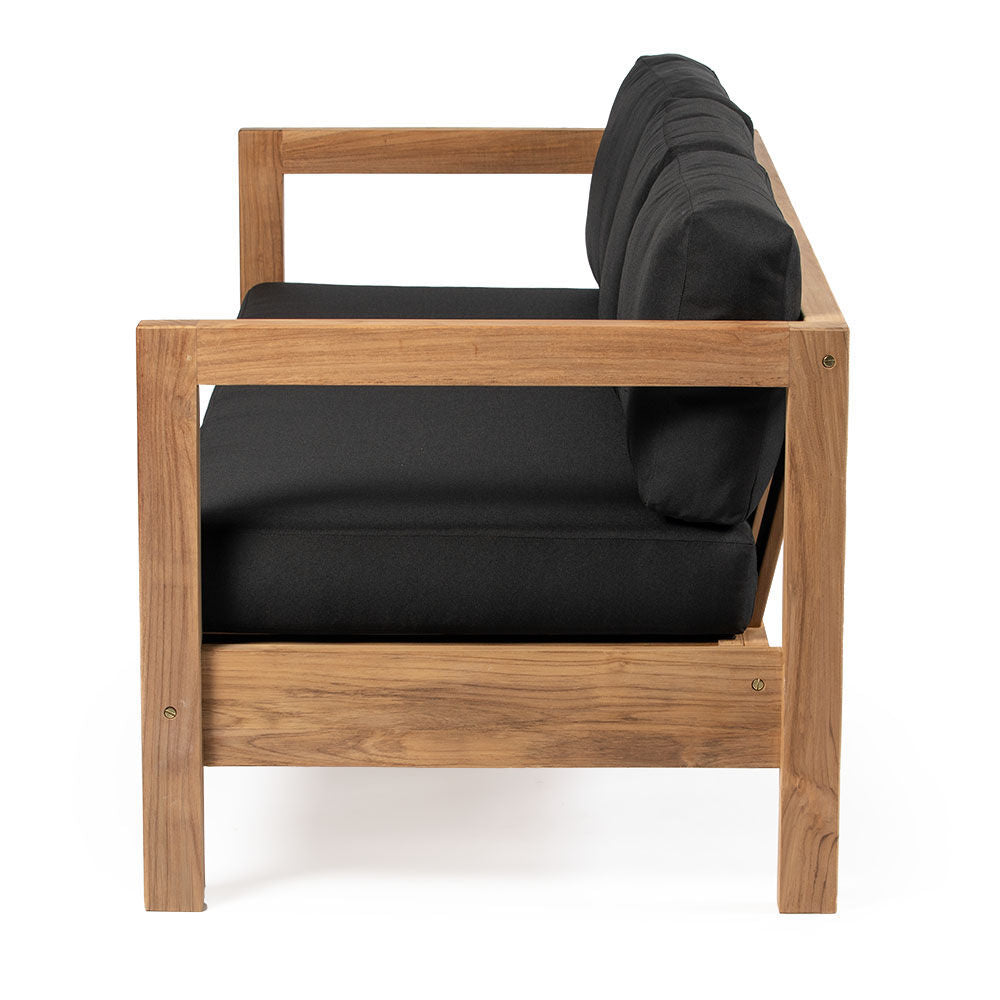 Onyx Grade A Teak Sofa - Choose Cushion Color: Black | Black