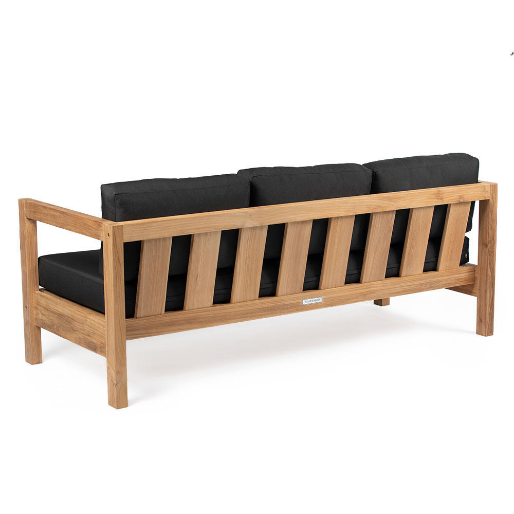 Onyx Grade A Teak Sofa - Choose Cushion Color: Black | Black