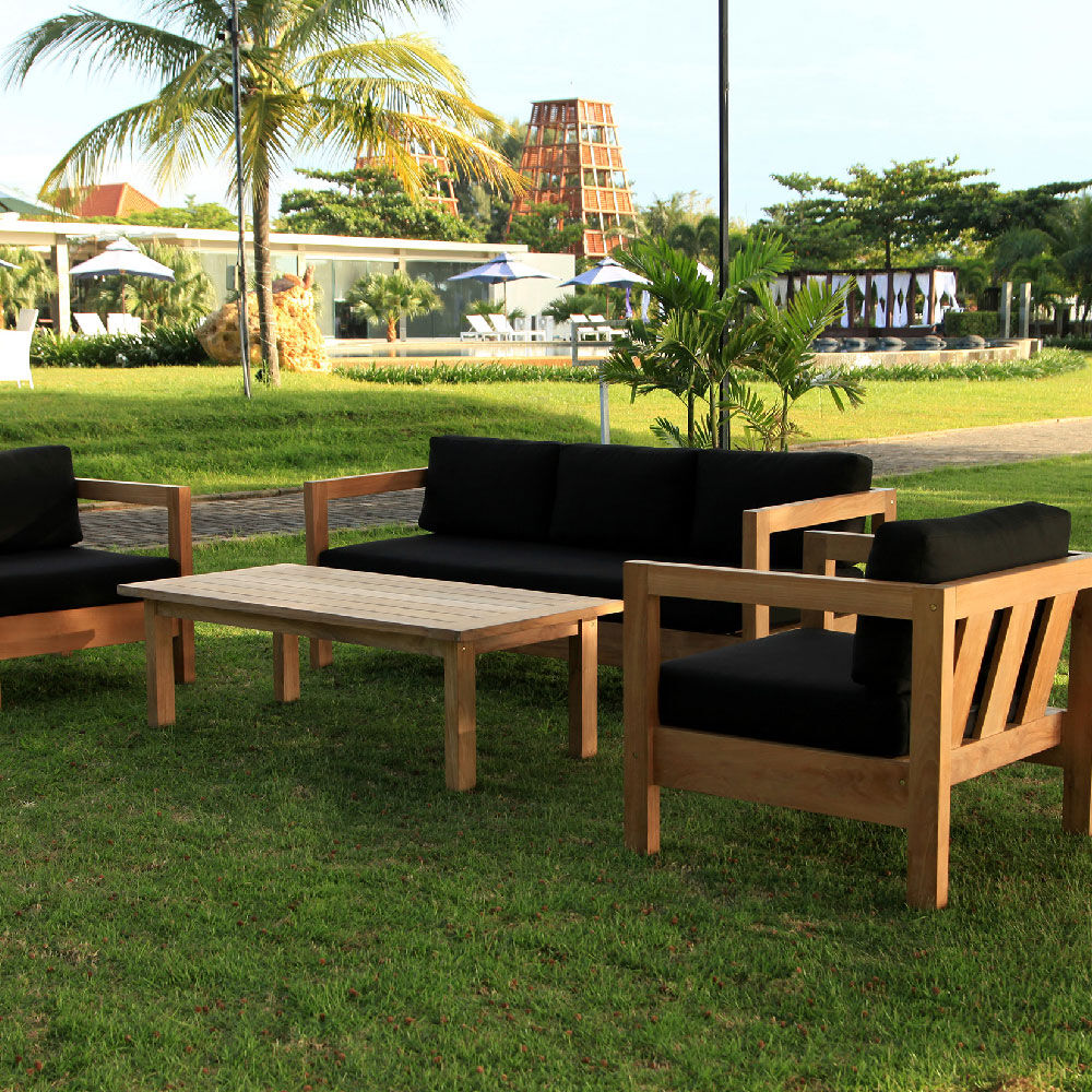 Onyx Grade A Teak Sofa - Choose Cushion Color: Black | Black - view 2