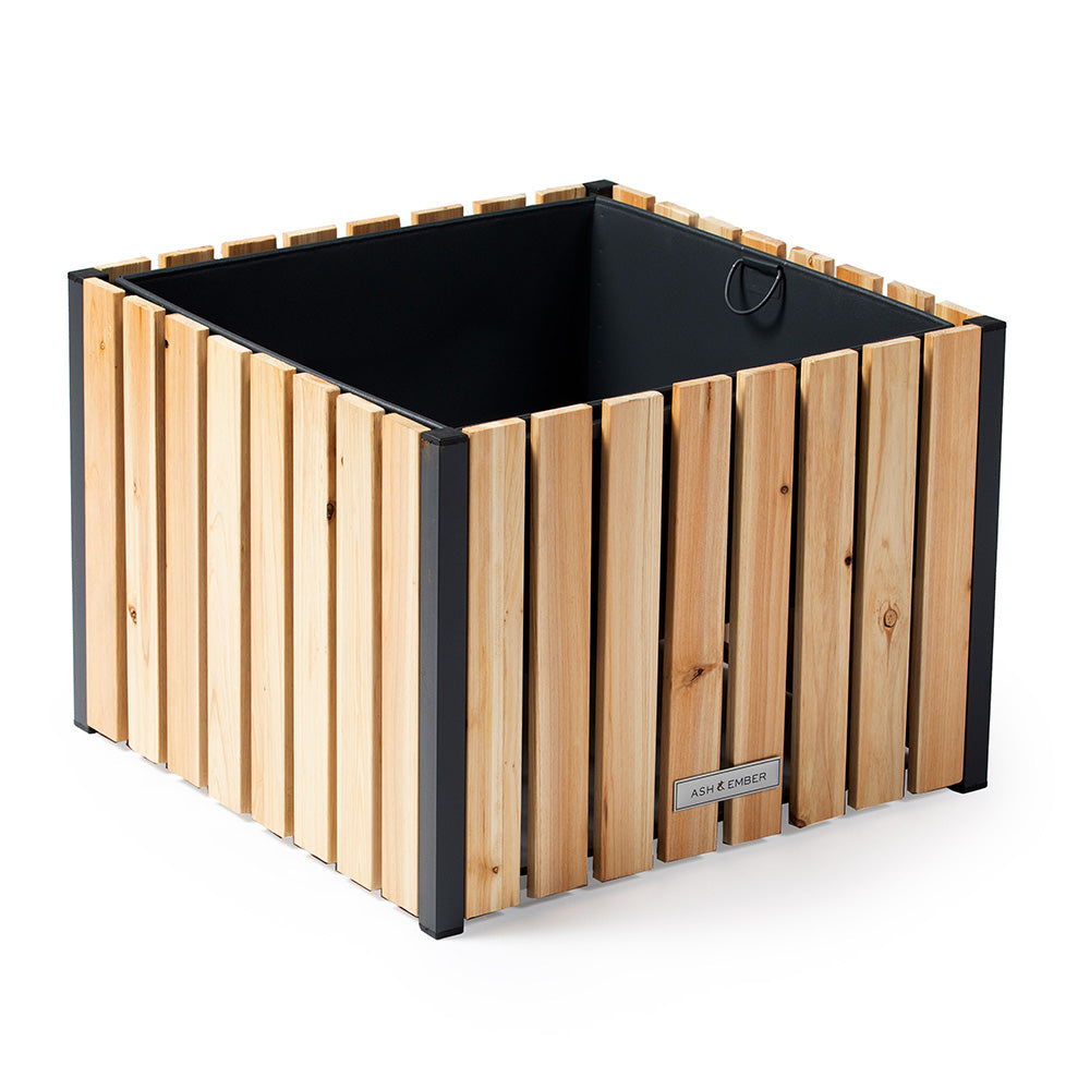 Caspian Square Planter Box Home Décor Evergreen Garden Bed Weather Resistant IndoorOutdoor
