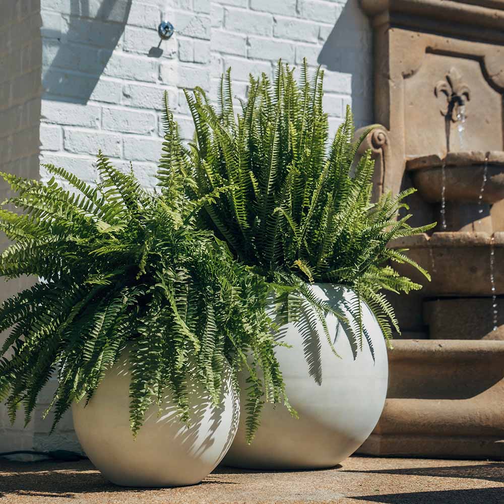 Onyx Sphere Planters | Satin Ivory / 16" Diameter