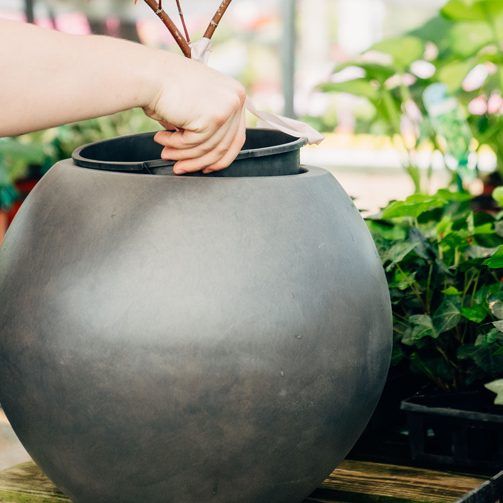 Onyx Sphere Planters | Charcoal / 16" Diameter - view 13