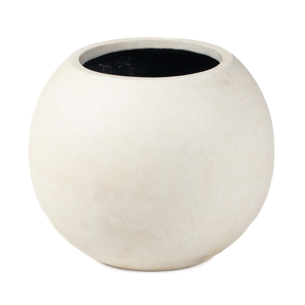 24 diameter plant pot Scratch and Dent, Onyx 24" Ivory Sphere Planter
