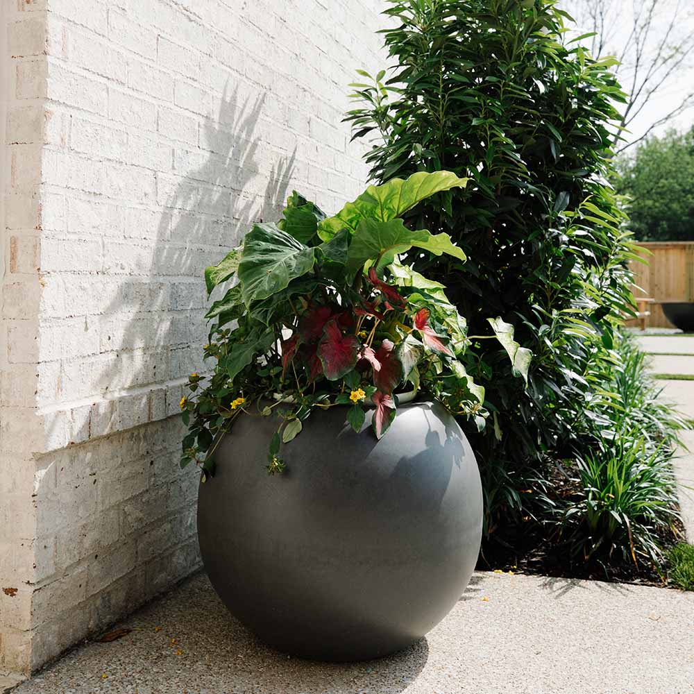 Onyx Sphere Planters | Charcoal / 24" Diameter