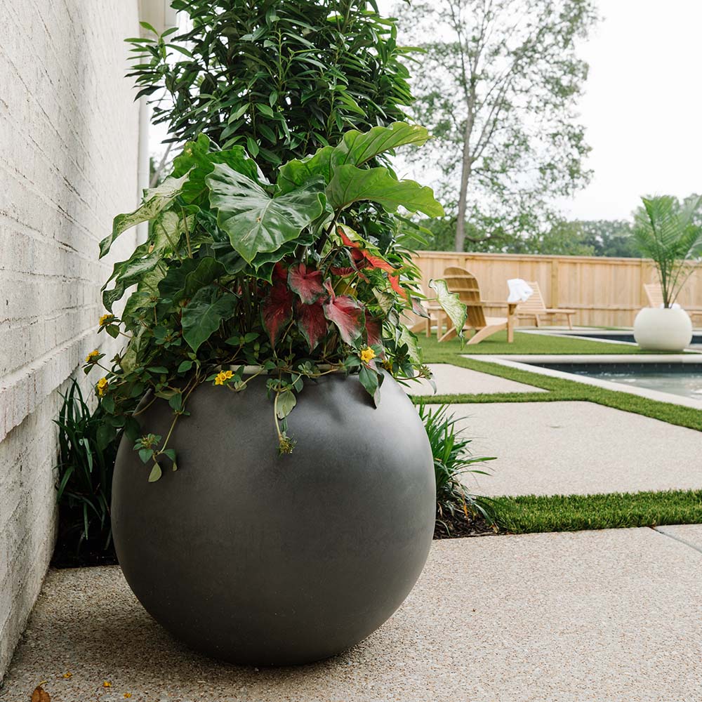 Onyx Sphere Planters | Charcoal / 24" Diameter