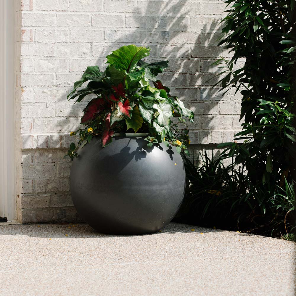 Onyx Sphere Planters | Charcoal / 24" Diameter - view 30
