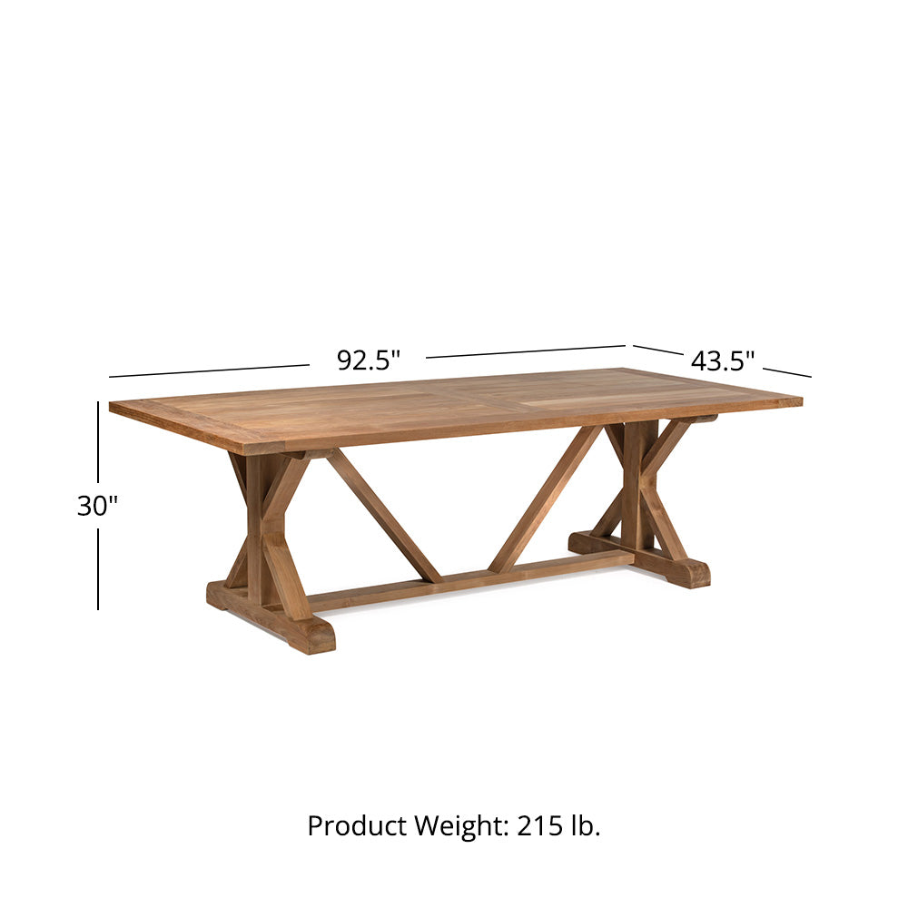 Savannah Grade A Teak Farmhouse Table - view 10