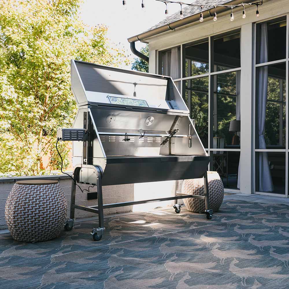 25 Watt Stainless Steel Rotisserie Grill with Hood - view 2