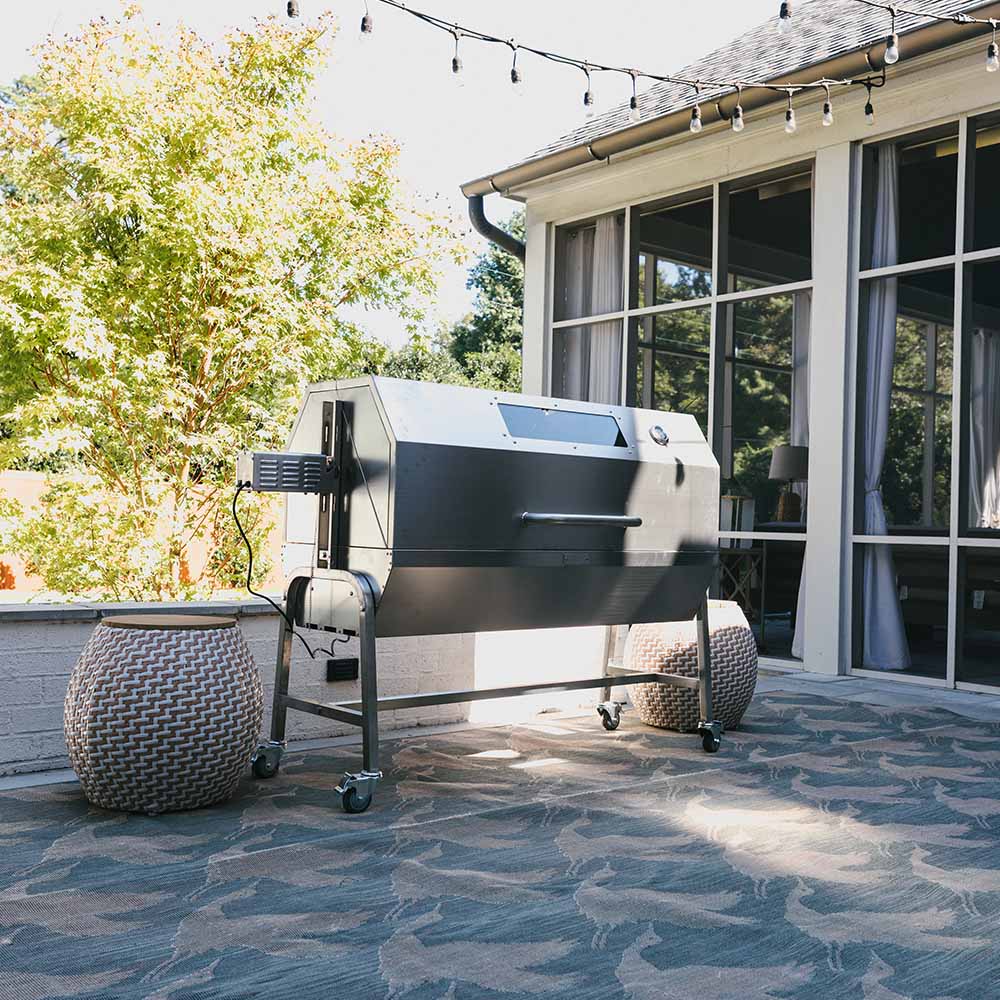 25 Watt Stainless Steel Rotisserie Grill with Hood - view 4