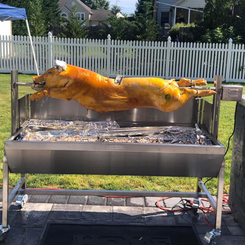 Stainless Steel Rotisserie Grill | 13 Watt - Holds 85 LB / With Windscreen - view 2