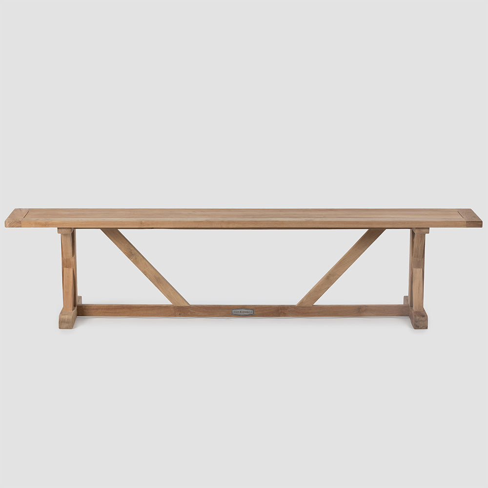 Savannah Grade A Teak Farmhouse Bench - view 2