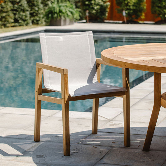 Grade A Teak Sling Dining Chair view 2