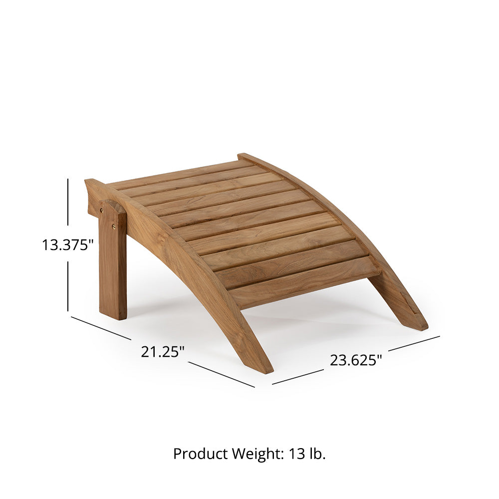 Savannah Grade A Teak Adirondack Chair | Chair and Ottoman