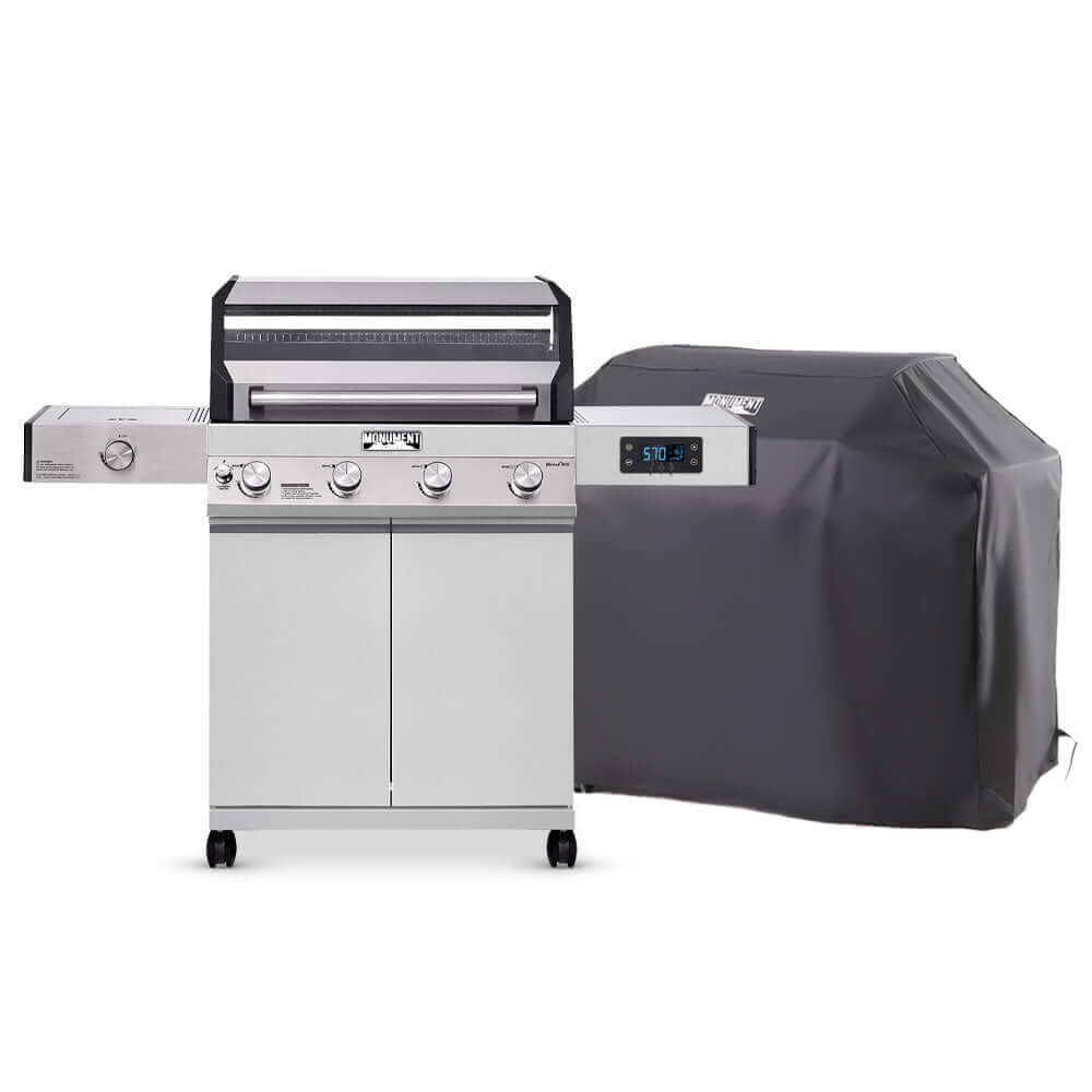 Monument Grills Denali 405 - Stainless Smart Tech Propane Gas Grill | Denali 405 & Grill Cover