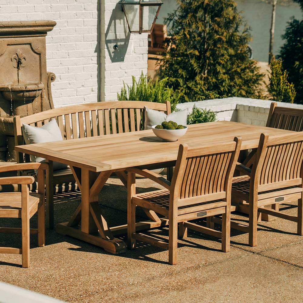 Savannah Grade A Teak Farmhouse Dining Bundle - view 4